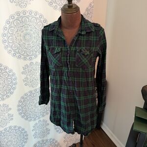 Green and Navy Plaid Women's Tunic
